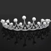 Sparking Girls Pearl Tiara Bridal Hair Accesories for Wedding Queen Tiaras och Crowns Cake Topper Jewelry Birthday Present