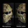 Protective Gear WRonin Assault Fast Tactical Helmet and Tactical Mask Multilens Goggles Builtin headset and Defogging fan Airsoft 266N