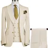 Costumes pour hommes Blazers Hommes 3 Pièces Slim Fit Business Groom Armée Vert Gris Blanc Tuxedos pour costume de mariage formelBlazerPantsVest 221111