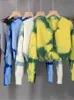 Women's Knits Tees Colorfaith Y2K Pin Tie Dye Vintage Cardigans Cutout Fashionable Autumn Winter Sweaters Short Tops SWC3075JX 221111