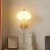 Wall Lamp Creamy Mushroom Glass Creative Interior Design Study Aisle Bedroom Bedside Minimalistic Room Decor Light