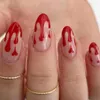 Faux ongles appuyez sur l'outil de manucure artificiel à couverture complète portable français faux ongles conseils amande de sang