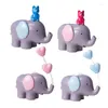 Figurine decorative Mini simpatico cartone animato in resina Elefante Decorazione torta Camera per bambini Ornamento Home Office Desk Giocattolo Regalo