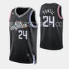 Maglia Los Angeles''Clippers''Men Kawhi Leonard Marcus Morris Sr. Paul George John Wall Custom 2022-23 City Black Edition