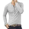 Herren T-Shirts Mode Baumwolle Langarm Slim V-Ausschnitt T-Shirt Männer Tops T-Shirts Shirt für