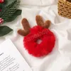 Noël rouge wapiti cheveux chouchous dessin animé peluche cheveux corde noël bois élastique chapeaux cheveux accessoires