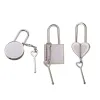 Sublimaton Wish Lock Lock Party Favor Gagu Gagage Pagglatto di San Valentino Lock Trasferimento di calore Trasferimento a forma di cuore a forma di cuore lucculante all'ingrosso EE