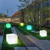 Thrisdar 30CM 40CM Led Illuminated Furniture Bar Cube Seat Chair Night Light Outdoor Stools Plastic Table Lamps