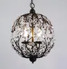 Lustres Nordique américain moderne lustre en cristal Branches d'arbre boule fer noir pour salon chambre cuisine éclairage suspendu 40