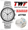 TWF Racing Master A7750 Automatisk kronograf Mens Watch ETA Black Tachymeter Bezel White Dial Rostfritt Steel Armband 326.30.40.50.01.002 Super Edition Puretime F6