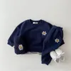 Clothing Sets Embroidery Daisy SweatshirtPants 2 Pcs Suit Boys Tracksuit Toddler Girl Clothes Set Children Boutique Outfits Kids Sports Wear 221028