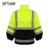 Promo￧￣o Custom HI Visibilidade Seguran￧a Reflexiva Polar Sweatshirt com fundo preto para homens Aquecedores de roupas de trabalho de constru￧￣o