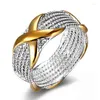 Wedding Rings Creative Size6-10 Dames Two Tone Finger Ring Sieraden