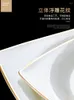 Bowls Bowl And Dish Set Household European Entry Lux Jingdezhen Gilt Edging Porcelain Bone China Tableware Suit Plate