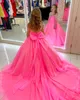 Water Melon Girl Pageant Dresses 2023 Crystals Beading Organza Ballgown Little Kids Birthday Long Sleeve Formal Party Wear Gowns Infant Toddler Teens Tiny Miss