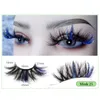 Cils colorés Wispy Fluffy Glitter 3D Mink Lashes Extension Dramatique Réutilisable Épais Long Doux Faux Cils