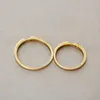 Ringos de cluster Goldtutu 9k Solid Gold Ring Fin Band empilhando Solitaire minimalista