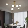 Lustres postmodernisme en verre lustre nordique plafond de LED cr￩atif haricot magique longue chambre ￠ manger chambre ￠ coucher