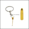 Andra rökningstillbehör Portable Dabber Tool Metal Color Den Cigarettsked Keychains Alloy Rökningstillbehör för vax Dry Herb Dhllo