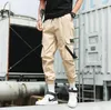 Herrbyxor trevlig stil casual m￤n bomull streetwear hip hop svart herr joggers multi-pockets man byxor