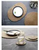 Table Mats Round/oval Shaped Jute Placemat Natural Thicken Insulation Pad Mat Anti-scalding Pot Dish