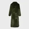 Dames vacht 2022 vrouwen winter faux jas middellang pluche jas dik warm pluizig groen groen oversized los