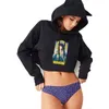 Kadın Hoodies Kadın Üst Hoodie Gömlek Baskı Tişörtüleri Uzun Kollu Komik Gündelik Güzel Harajuku Tarzı Artı Boyut Kırpılmış Üstler