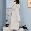 QNPQYX nouvelle mode Parkas d'hiver femmes blanc grande fourrure à capuche épais vers le bas manteaux x-long femme vestes manteau mince chaud vêtements d'hiver