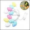 パーティーデコレーションイースターウサギランプ弦10割れたパターン卵LEDランプキッズルーム飾る色付きライトエッグディスフェスティバルサポートDH10R