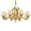 Chandeliers Modern Crystal Kitchen Pendant Lamp Led Bronzed American Retro Wrought Iron Chandelier Brass Dining Hanging Lights