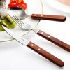 Dinnerware Sets Vintage Stainless Steel Set Luxury Portable Kitchen Tableware Fork Spoon Knife Vaisselle Kichen Items BC50CJ