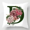 Capa de verão de travesseiro Garden Floral Alphabet Green Covers Decor House Coussin 45x45