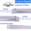 8ft Integrated LED Tube Light V Shape 72W 100W 144W Shop Lights fungerar utan T8 Ballast Clear Lens -täckning, Cold White 6000K Pack med 25 st Usastar