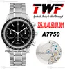 TWF Racing Master A7750 Automatic Chronograph Mens Watch Eta Tachymeter Bezel Black Stick Dial Stainless Steel Bracelet 326.30.40.50.01.001 Super Edition Puretime G7