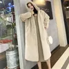 Kvinnors päls 2022 Kvinnlig Autumn Winter Imitate Mink Velvet Mid-Length Jacka Women Korean Loose Cashmere Lamb Thick Coat 1004