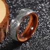 Pierścienie zespołu 8 mm górska scena szczotkowana drewniana męska ślub Olive Pure Anniversary 221114
