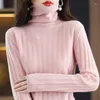 Женские свитеры осень и зимняя женская куча вертикальная полоса модная элегантная теплый пуловер шерстяной свитер D40