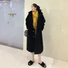 Kvinnors päls 2022 Kvinnlig Autumn Winter Imitate Mink Velvet Mid-Length Jacka Women Korean Loose Cashmere Lamb Thick Coat 1004