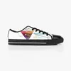 Sapatos personalizados Classic Canvas Cut Skateboard Triple Black Aceitar Customização Impressão UV Low Mens Womens Sports Sneakers Breathable Color 789