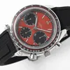 TWF Racing Master A7750 Cronografo automatico Orologio da uomo Eta Tachimetro Lunetta Quadrante rosso Cinturino in caucciù nero 326.32.40.50.11.001 Super Edition Puretime C3