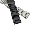 Bracelets de montre Bracelet en acier inoxydable noir Bracelet 22mm 24mm 26mm pour MenDZ4343 DZ7305 Bracelet en métal épaissi solide