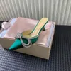 Sandin Sandals Sapatos Mulheres Bow Crystal embelezado fivela de fivela de slingbacks High Stiletto Designer Bride Style Shiny Party Patent Wedding Box