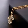 Подвесные ожерелья Collare Vintage Hamsa Hand of Fatima Women Lucky Miriam Pendants Оптовые руки амулет мужские ювелирные изделия P055