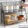 Storage Holders Racks Iron Wire Kitchen Storage Rack Cosmetic Basket Makeup Shees Metal Spice Seasoning Holder Home Bathroom Shelf Dh1Xx