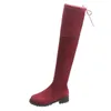 Sexy Lady Boots Autumn and Winter Oversized Long Over Knee thigh High heel Elastic Suede Casual for Women woman shoes