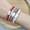 Charm Bracelets Irregular Freshwater Pearl Soft Ceramic Bracelet Handmade Ethnic Style Fashion Elastic Bangle For Women Colored Silicone