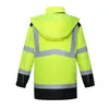 Vente en gros haute visibilité 4-en-1 veste de sécurité imperméable vestes de sécurité de construction pour hommes