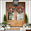 Juldekorationer Juldekorationer Pumpa Wreath Decoration Wedding Halloween Garland Artificial Flower Door Fall Autumn H DHZCG