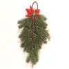 Decorative Flowers Christmas Wreath Artificial Poinsettia Flower With Pine Cones Red Berries Merry Window For