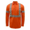 Högkvalitativ arbete Bomullsmän Långa ärmar Hi-Vis Safety Reflective Shirts